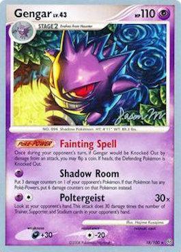 18, Colorless[-20], Darkness[+30], Normal, Psychic, Rare, World Championships 2009 Gengar LV.43 (18/100) (Queengar - Jason Martinez) [World Championships 2009] - Trading Card World