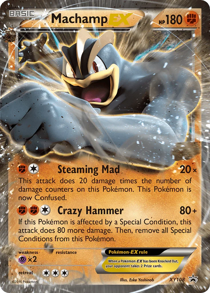 Fighting, Holofoil, Promo, Psychic[×2], XY108, XY: Black Star Promos Machamp EX (XY108) [XY: Black Star Promos] - Trading Card World