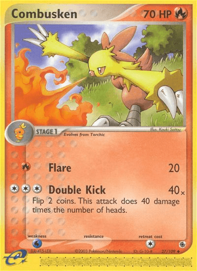 27, EX: Ruby & Sapphire, Fire, Normal, Reverse Holofoil, Uncommon, Water[×2] Combusken (27/109) [EX: Ruby & Sapphire] - Trading Card World