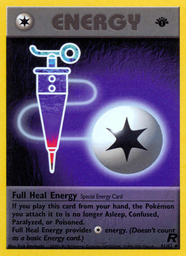 1st Edition Normal, 81, Special Energy, Team Rocket 1st Edition, Uncommon Full Heal Energy (81/82) [Team Rocket 1st Edition] - Trading Card World