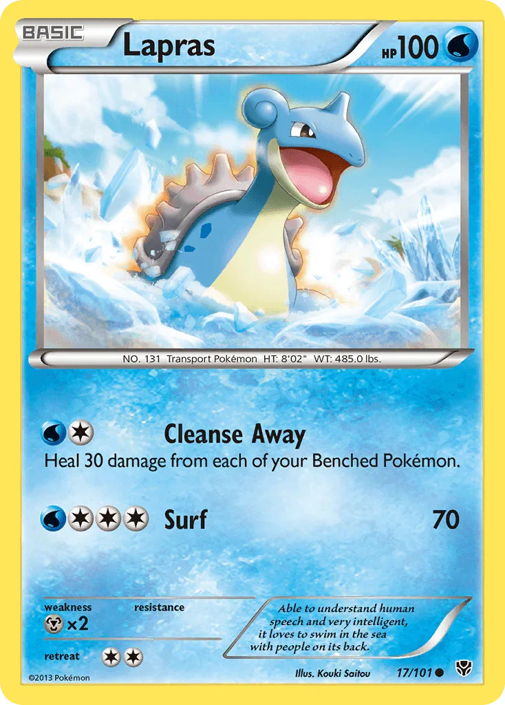 17, Black & White: Plasma Blast, Common, Metal[×2], Normal, Reverse Holofoil, Water Lapras (17/101) [Black & White: Plasma Blast] - Trading Card World
