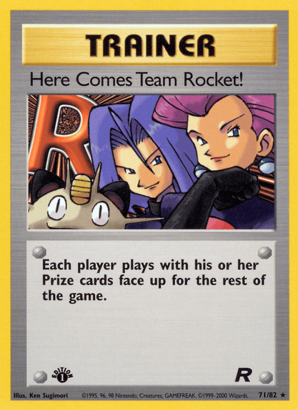 1st Edition Normal, 71, Rare, Team Rocket 1st Edition, Trainer Here Comes Team Rocket! (71/82) [Team Rocket 1st Edition] - Trading Card World