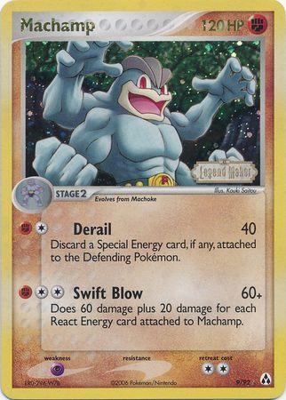 EX: Legend Maker, Fighting, Holo Rare, Psychic[×2], Reverse Holofoil Machamp (9/92) (Stamped) [EX: Legend Maker] - Trading Card World