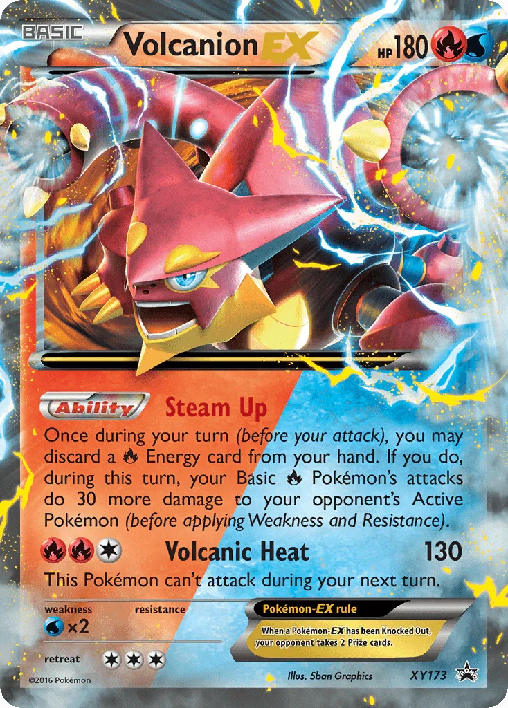 Fire, Holofoil, Promo, Water, Water[×2], XY173, XY: Black Star Promos Volcanion EX (XY173) [XY: Black Star Promos] - Trading Card World