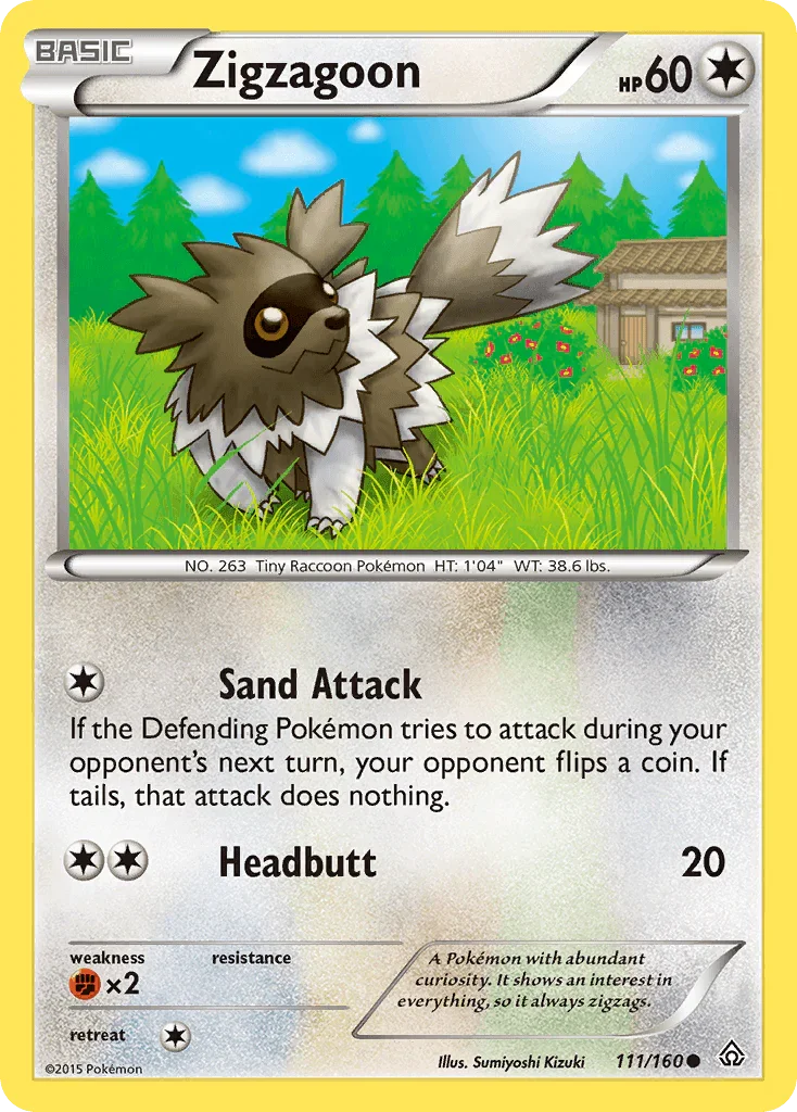 111, Colorless, Common, Fighting[×2], Normal, Reverse Holofoil, XY: Primal Clash Zigzagoon (111/160) [XY: Primal Clash] - Trading Card World