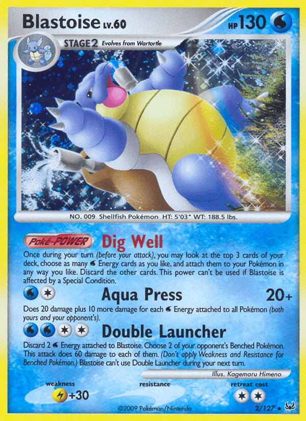 Holo Rare, Holofoil, Lightning[+30], Platinum: Base Set, Reverse Holofoil, Water Blastoise (2/127) [Platinum: Base Set] - Trading Card World