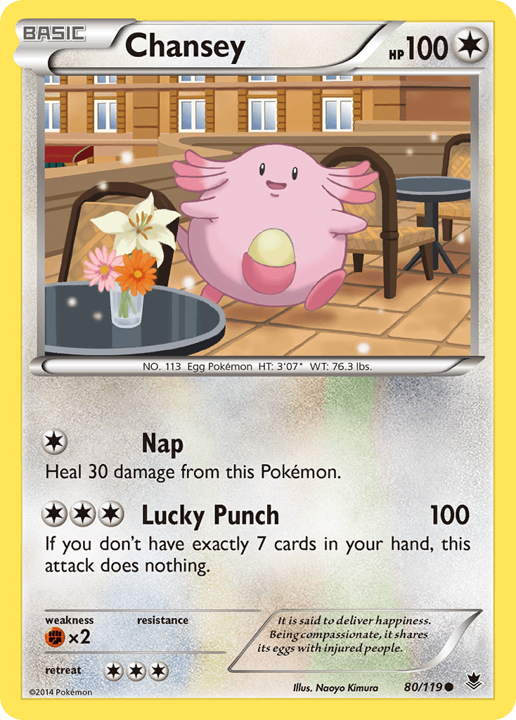 80, Colorless, Common, Fighting[×2], Normal, Reverse Holofoil, XY: Phantom Forces Chansey (80/119) [XY: Phantom Forces] - Trading Card World