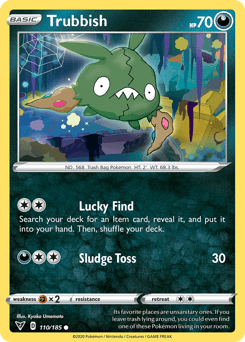 110, Common, Darkness, Fighting[×2], Normal, Reverse Holofoil, Sword & Shield: Vivid Voltage Trubbish (110/185) [Sword & Shield: Vivid Voltage] - Trading Card World