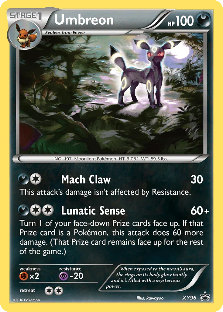 Darkness, Fighting[×2], Holofoil, Promo, Psychic[-20], XY96, XY: Black Star Promos Umbreon (XY96) [XY: Black Star Promos] - Trading Card World