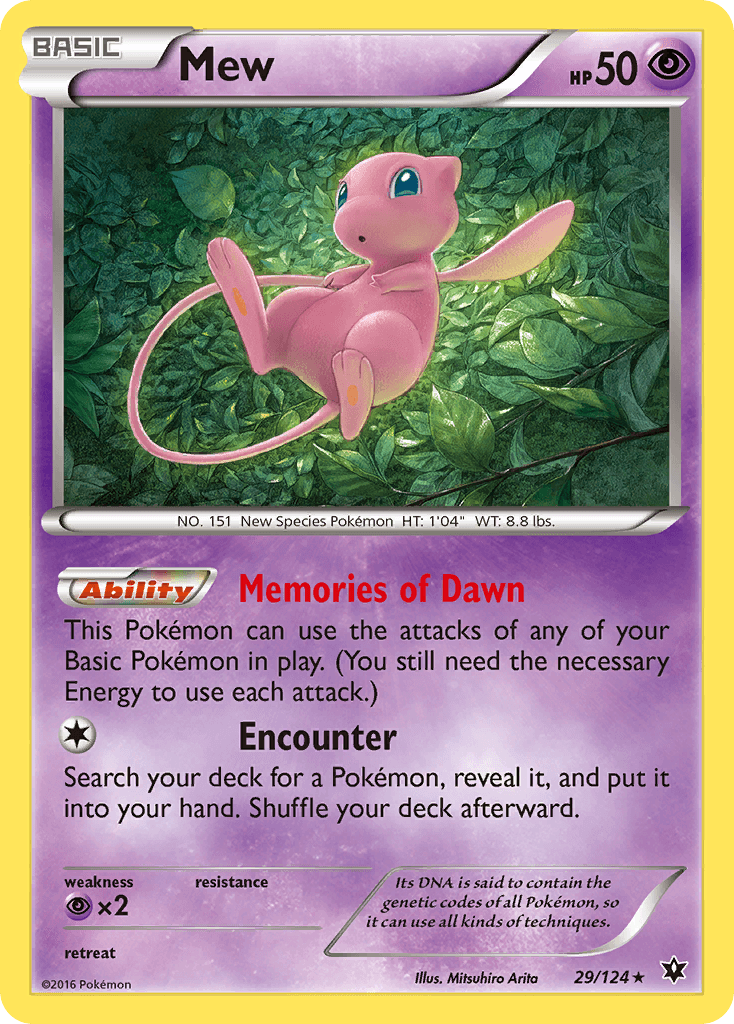 29, Holo Rare, Holofoil, Psychic, Psychic[×2], Reverse Holofoil, XY: Fates Collide Mew (29/124) [XY: Fates Collide] - Trading Card World
