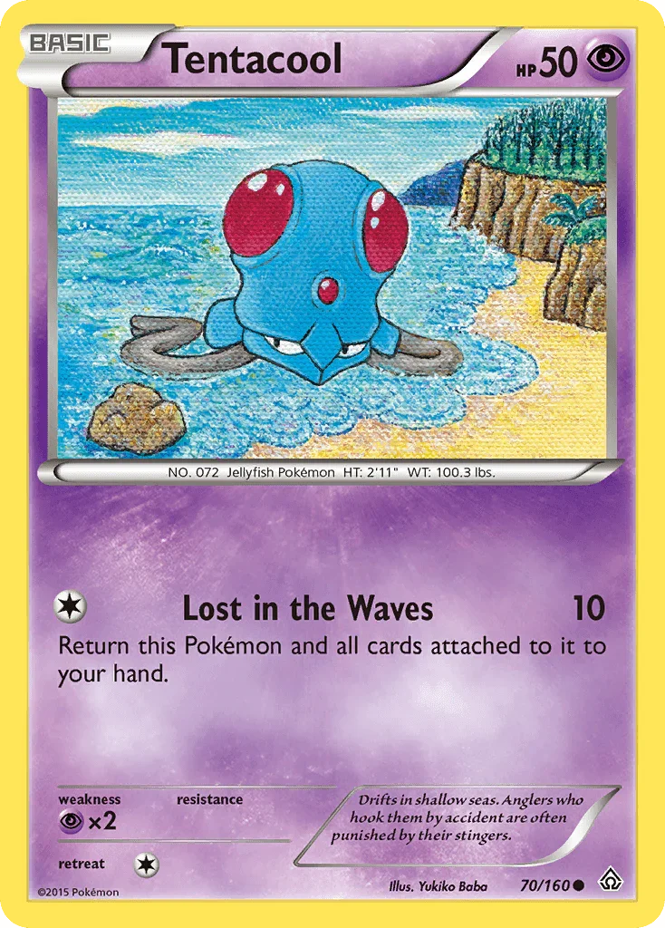 70, Common, Normal, Psychic, Psychic[×2], Reverse Holofoil, XY: Primal Clash Tentacool (70/160) [XY: Primal Clash] - Trading Card World
