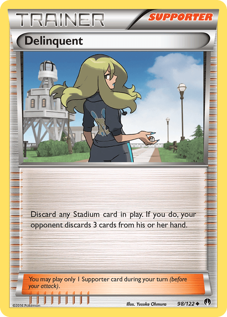 98, Normal, Reverse Holofoil, Supporter, Uncommon, XY: BREAKpoint Delinquent (98/122) [XY: BREAKpoint] - Trading Card World
