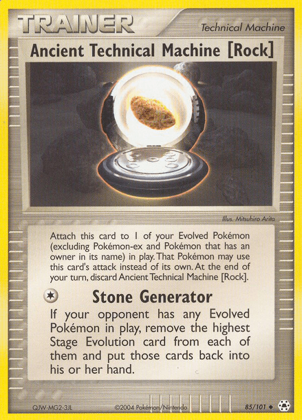 85, EX: Hidden Legends, Item, Normal, Reverse Holofoil, Uncommon Ancient Technical Machine [Rock] (85/101) [EX: Hidden Legends] - Trading Card World