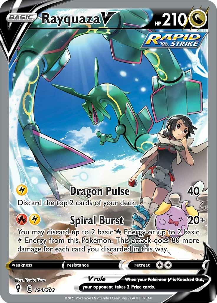 194, Dragon, Holofoil, Sword & Shield: Evolving Skies, Ultra Rare Rayquaza V (194/203) [Sword & Shield: Evolving Skies] - Trading Card World
