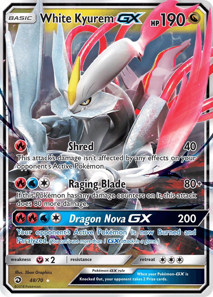 48, Dragon, Fairy[×2], Holofoil, Sun & Moon: Dragon Majesty, Ultra Rare White Kyurem GX (48/70) [Sun & Moon: Dragon Majesty] - Trading Card World
