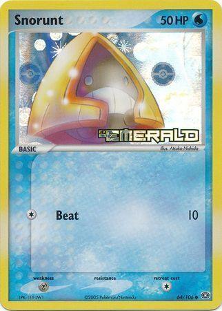 64, Common, EX: Emerald, Metal[×2], Reverse Holofoil, Water Snorunt (64/106) (Stamped) [EX: Emerald] - Trading Card World
