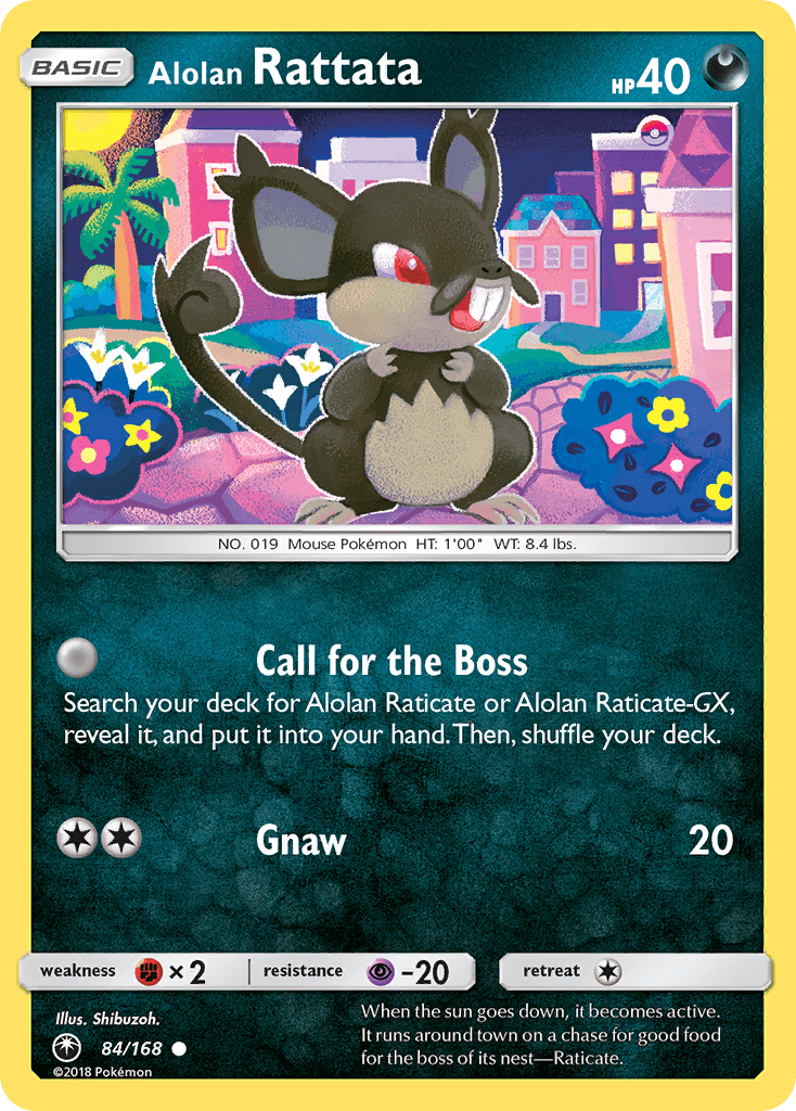 84, Common, Darkness, Fighting[×2], Normal, Psychic[-20], Reverse Holofoil, Sun & Moon: Celestial Storm Alolan Rattata (84/168) [Sun & Moon: Celestial Storm] - Trading Card World