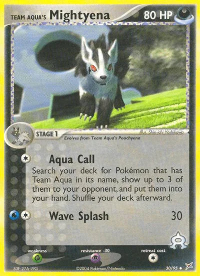 30, Darkness, EX: Team Magma vs Team Aqua, Grass[×2], Normal, Psychic[-30], Reverse Holofoil, Uncommon Team Aqua's Mightyena (30/95) [EX: Team Magma vs Team Aqua] - Trading Card World