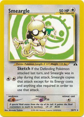 30, Colorless, Fighting[×2], Neo Discovery Unlimited, Normal, Psychic[-30], Rare Smeargle (30/75) [Neo Discovery Unlimited] - Trading Card World