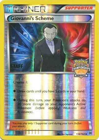 138, Promo, Reverse Holofoil, Supporter, XY: BREAKthrough Giovanni's Scheme (138/162) (Championship Promo Staff) [XY: BREAKthrough] - Trading Card World
