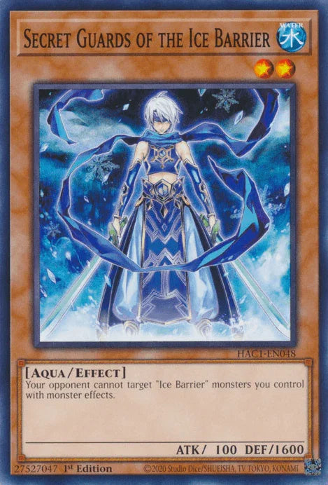 1st Edition, Aqua, Common, Effect Monster, Hidden Arsenal: Chapter 1, Water Secret Guards of the Ice Barrier [HAC1-EN048] Common - Trading Card World