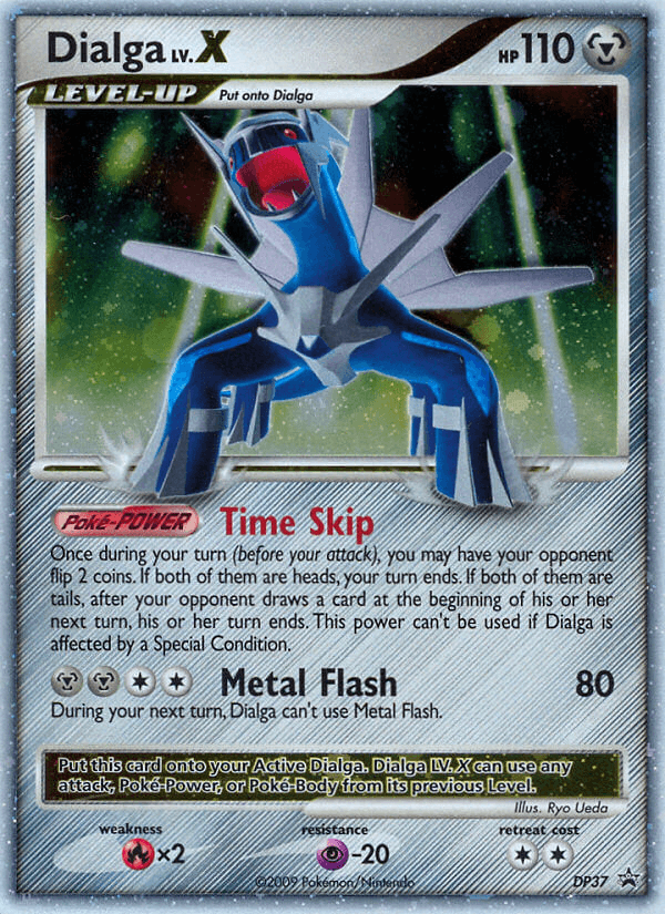 Diamond & Pearl: Black Star Promos, DP37, Fire [x2], Holo Rare, Holofoil, Metal, Psychic [-20] Dialga LV.X (DP37) [Diamond & Pearl: Black Star Promos] - Trading Card World