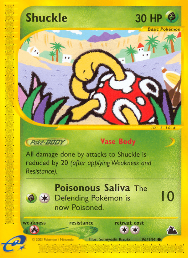 96, Common, Fire[×2], Grass, Normal, Reverse Holofoil, Skyridge Shuckle (96/144) [Skyridge] - Trading Card World