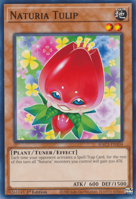 1st Edition, Common, Earth, Hidden Arsenal: Chapter 1, Plant, Tuner/Effect Monster Naturia Tulip [HAC1-EN104] Common - Trading Card World