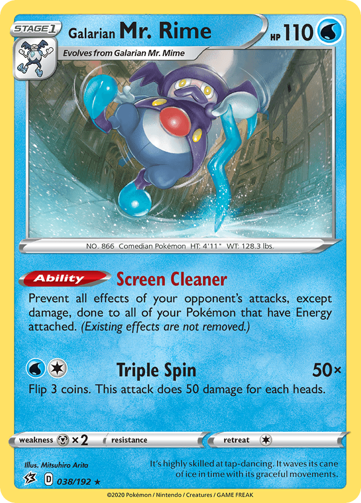 038, Metal[×2], Normal, Rare, Reverse Holofoil, Sword & Shield: Rebel Clash, Water Galarian Mr. Rime (038/192) [Sword & Shield: Rebel Clash] - Trading Card World