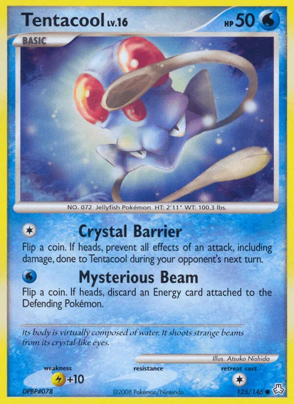 125, Common, Diamond & Pearl: Legends Awakened, Lightning[+10], Normal, Reverse Holofoil, Water Tentacool (125/146) [Diamond & Pearl: Legends Awakened] - Trading Card World