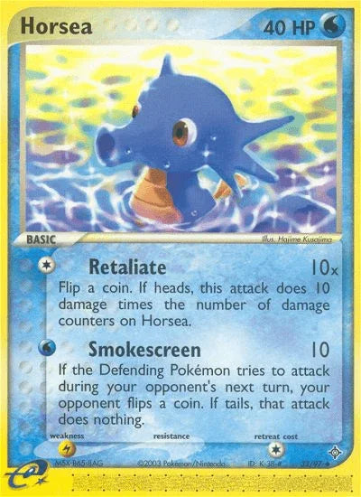 33, EX: Dragon, Lightning[×2], Normal, Reverse Holofoil, Uncommon, Water Horsea (33/97) [EX: Dragon] - Trading Card World