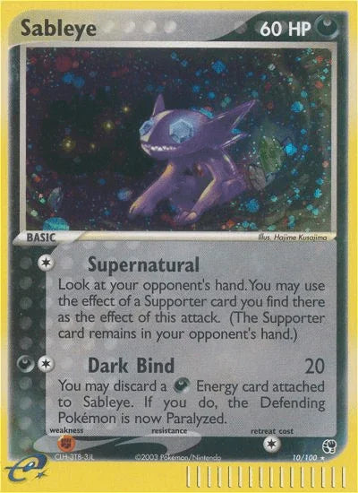 10, Darkness, EX: Sandstorm, Fighting[×2], Holo Rare, Holofoil, Reverse Holofoil Sableye (10/100) [EX: Sandstorm] - Trading Card World