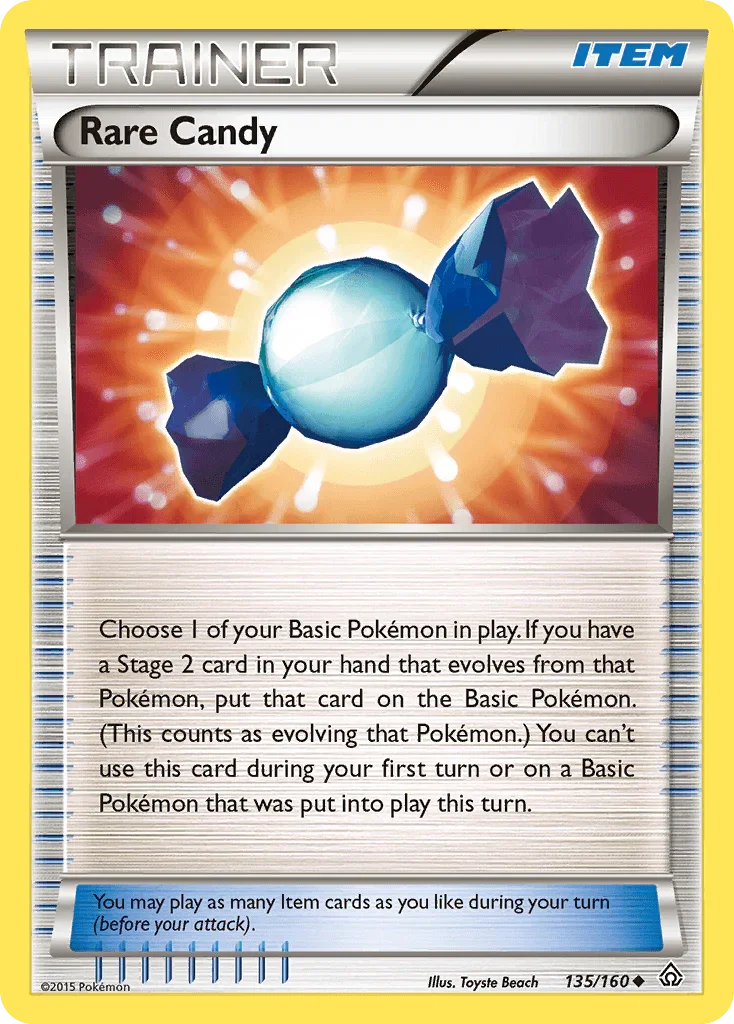 135, Item, Normal, Reverse Holofoil, Uncommon, XY: Primal Clash Rare Candy (135/160) [XY: Primal Clash] - Trading Card World