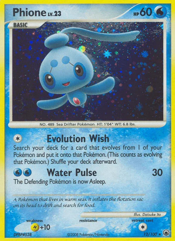 12, Diamond & Pearl: Majestic Dawn, Holo Rare, Holofoil, Lightning[+10], Reverse Holofoil, Water Phione (12/100) [Diamond & Pearl: Majestic Dawn] - Trading Card World