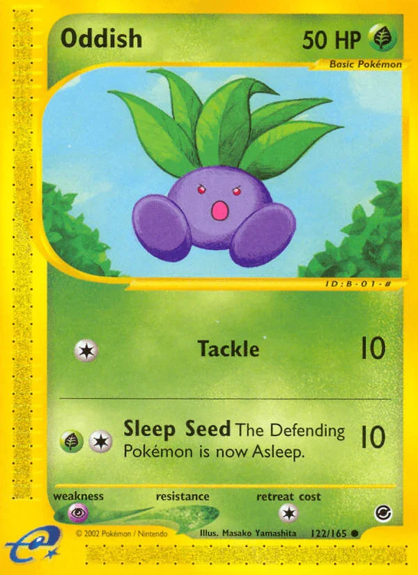122, Common, Expedition: Base Set, Grass, Normal, Psychic[×2], Reverse Holofoil Oddish (122/165) [Expedition: Base Set] - Trading Card World