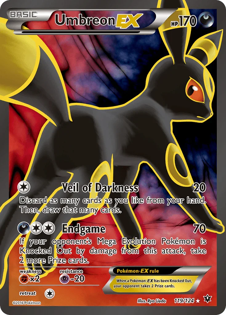 119, Darkness, Fighting[×2], Holofoil, Psychic[-20], Ultra Rare, XY: Fates Collide Umbreon EX (119/124) [XY: Fates Collide] - Trading Card World