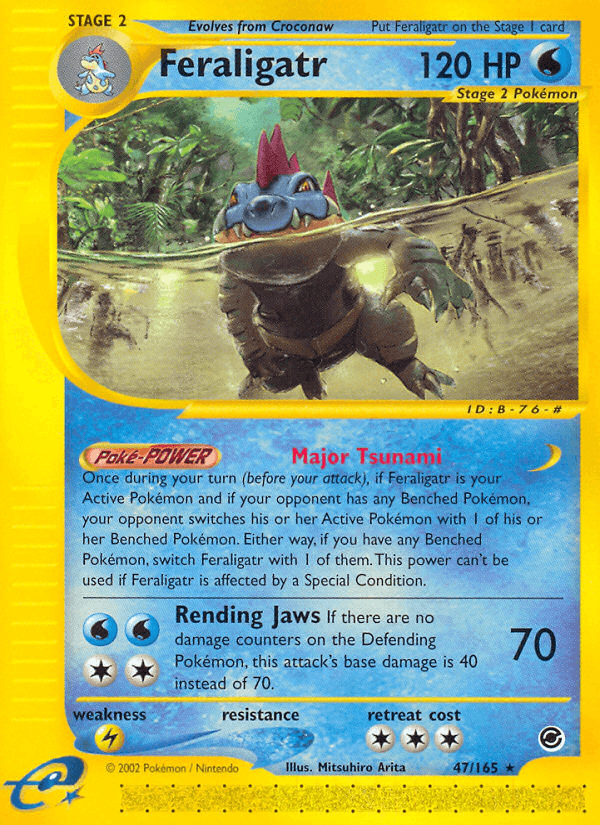 47, Expedition: Base Set, Lightning[×2], Normal, Rare, Reverse Holofoil, Water Feraligatr (47/165) [Expedition: Base Set] - Trading Card World