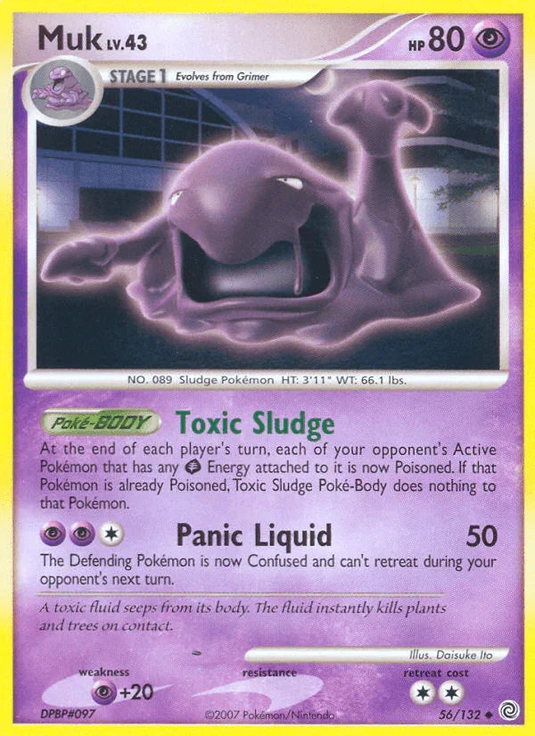 56, Diamond & Pearl: Secret Wonders, Normal, Psychic, Psychic[+20], Reverse Holofoil, Uncommon Muk (56/132) [Diamond & Pearl: Secret Wonders] - Trading Card World