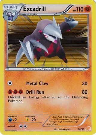 30, Black & White: Trainer Kit - Excadrill, Fighting, Holofoil, Lightning[-20], Promo, Water[×2] Excadrill (30/30) [Black & White: Trainer Kit - Excadrill] - Trading Card World
