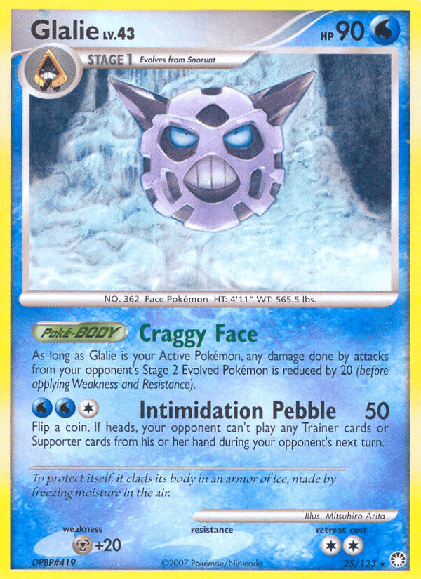 25, Diamond & Pearl: Mysterious Treasures, Metal[+20], Normal, Rare, Reverse Holofoil, Water Glalie (25/123) [Diamond & Pearl: Mysterious Treasures] - Trading Card World