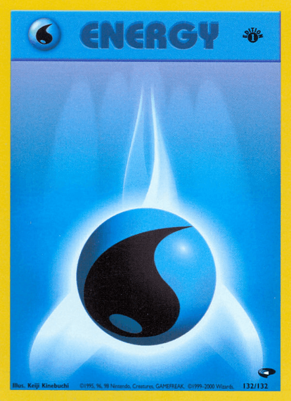 132, 1st Edition Normal, Common, Gym Challenge 1st Edition, Water Water Energy (132/132) [Gym Challenge 1st Edition] - Trading Card World