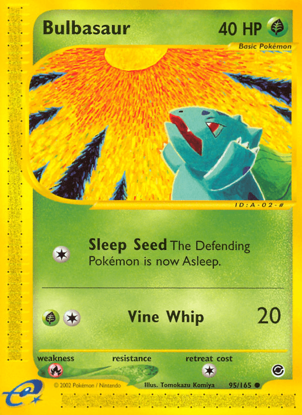95, Common, Expedition: Base Set, Fire[×2], Grass, Normal, Reverse Holofoil Bulbasaur (95/165) [Expedition: Base Set] - Trading Card World