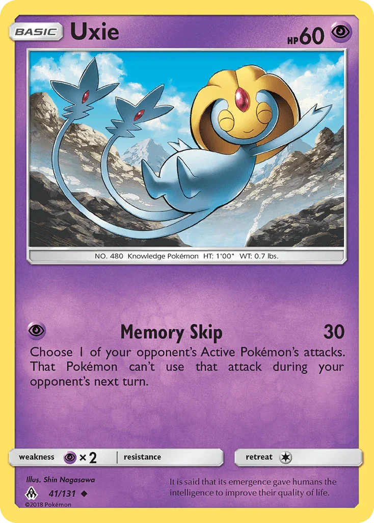 41, Normal, Psychic, Psychic[×2], Reverse Holofoil, Sun & Moon: Forbidden Light, Uncommon Uxie (41/131) [Sun & Moon: Forbidden Light] - Trading Card World