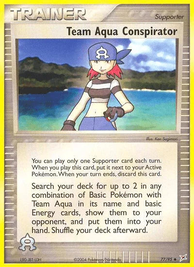 77, EX: Team Magma vs Team Aqua, Normal, Reverse Holofoil, Supporter, Uncommon Team Aqua Conspirator (77/95) [EX: Team Magma vs Team Aqua] - Trading Card World