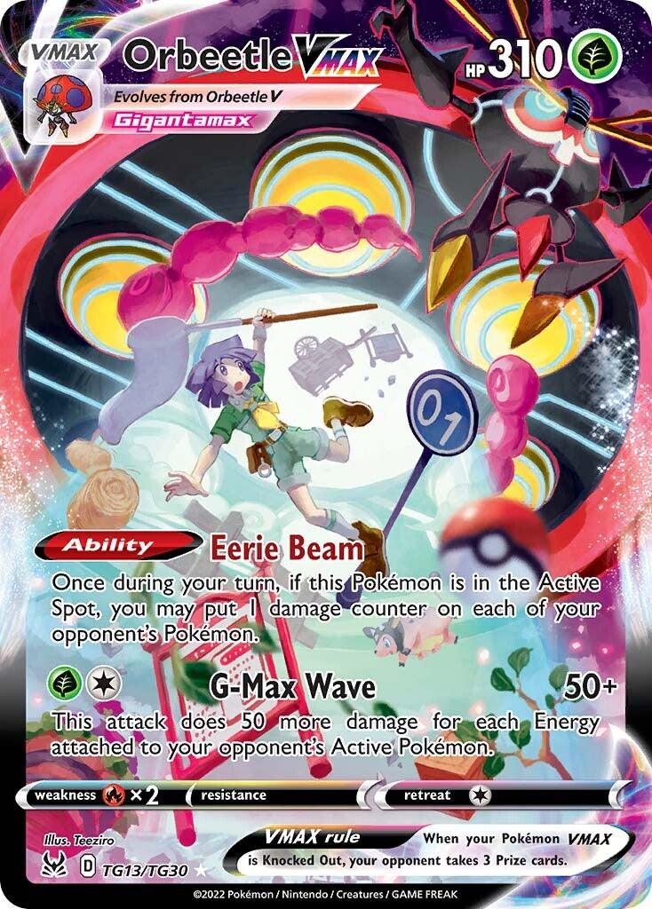 Fire [x2], Grass, Holofoil, Secret Rare, Sword & Shield: Lost Origin, TG13 Orbeetle VMAX (TG13/TG30) [Sword & Shield: Lost Origin] - Trading Card World
