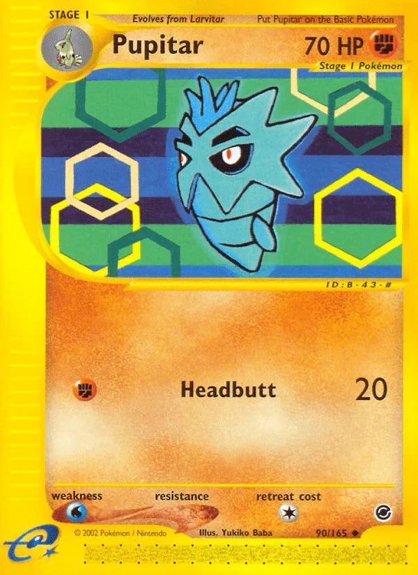 90, Expedition: Base Set, Fighting, Normal, Reverse Holofoil, Uncommon, Water[×2] Pupitar (90/165) [Expedition: Base Set] - Trading Card World