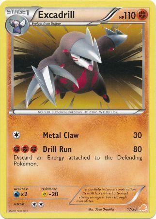 17, Black & White: Trainer Kit - Excadrill, Fighting, Lightning[-20], Normal, Promo, Water[×2] Excadrill (17/30) [Black & White: Trainer Kit - Excadrill] - Trading Card World