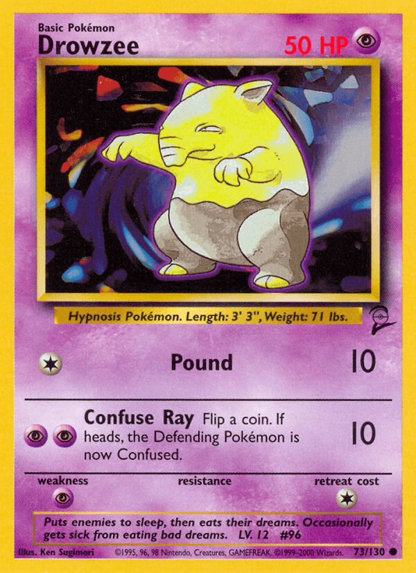 73, Base Set 2, Common, Normal, Psychic, Psychic[×2] Drowzee (73/130) [Base Set 2] - Trading Card World