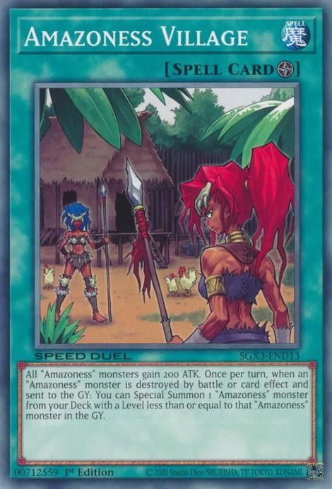 1st Edition, Common, Field Spell, Speed Duel GX: Duelists of Shadows, Spell Amazoness Village [SGX3-END13] Common - Trading Card World
