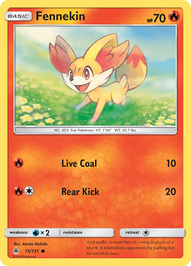 15, Common, Fire, Normal, Reverse Holofoil, Sun & Moon: Forbidden Light, Water[×2] Fennekin (15/131) [Sun & Moon: Forbidden Light] - Trading Card World